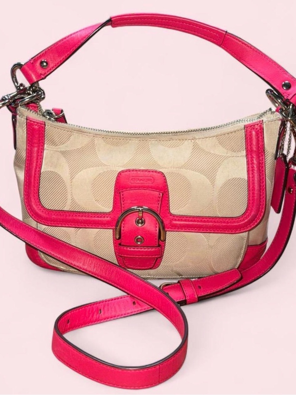 Coach Y2K Signature Jacquard Shoulder Bag with Removable Crossbody Strap!